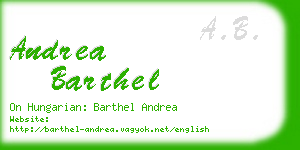 andrea barthel business card